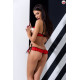 Комплект білизни CHERRY SET OpenBra red L/XL - Passion Exclusive: відкритий ліф, трусики-спідничка