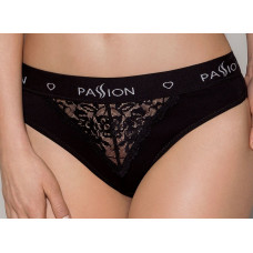 Трусики з широкою гумкою і мереживом Passion PS001 PANTIES black, size XL