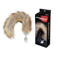 Анальна пробка Лисячий Хвіст MAI Attraction Toys №51, розмір пробки 7×3 см, загальна довжина 50 см