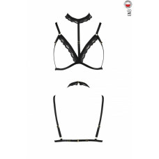 Бюстгальтер-стрепи з чокером SHELLY BRA black L/XL - Passion Exclusive