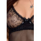 Прозора сорочка з чашечками VELIA CHEMISE black S/M - Passion Exclusive, трусики