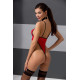 Боді з високим вирізом стегна AKITA BODY red S/M - Passion Exclusive