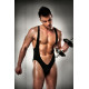 Чоловічий боді з дуже глибоким декольте Passion 011 BODY black S/M