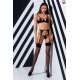 Комплект білизни PERDITA SET black S/M - Passion Exclusive: стрепи: ліф, стрінги і пояс для панчох