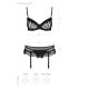 Сексуальний комплект з поясом для панчіх LOVELIA SET black L/XL - Passion