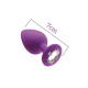 Анальна пробка з кристалом MAI Attraction Toys №47 Purple, довжина 7см, діаметр 2,8 см