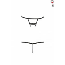 Трусики-стрепи SHELLY THONG black L/XL - Passion Exclusive