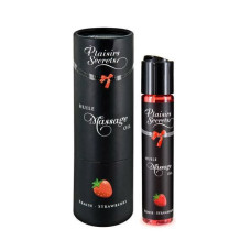 Масажна олія Plaisirs Secrets Strawberry (59 мл) з афродизіаками, їстівна, подарункова упаковка