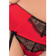 (SALE) Комплект білизни BRIDA SET OpenBra red L/XL - Passion Exclusive: трусики-танга, пояс, ліф