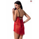 Прозорий пеньюар з відкритими грудьми CHERRY CHEMISE red L/XL - Passion Exclusive, трусики