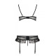 Сексуальний комплект з поясом для панчіх LOVELIA SET black S/M - Passion