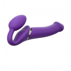 Безремінний страпон з вібрацією Strap-On-Me Vibrating Violet L, діам. 3,7см, пульт ДК, регульований