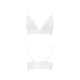 Еластичний топ з мереживом Passion PS001 TOP white, size L