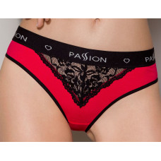 Трусики з широкою гумкою і мереживом Passion PS001 PANTIES red/black, size L