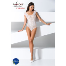 Бодистокинг Passion BS064 white, боди, закрытое плечо