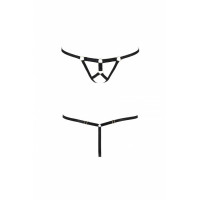 Трусики стрінги зі стреп ARMANDA THONG black L/XL - Passion Exclusive