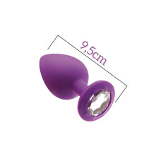 Анальна пробка з кристалом MAI Attraction Toys №49 Purple, довжина 9,5 см, діаметр 4 см