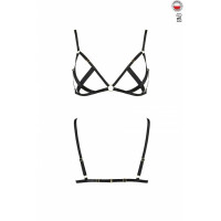 Відкритий бюстгальтер-стрепи NICKY BRA black L/XL - Passion Exclusive