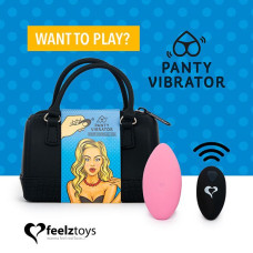 Вібратор в трусики FeelzToys Panty Vibrator Pink з пультом дистанційного керування, 6 режимів роботи