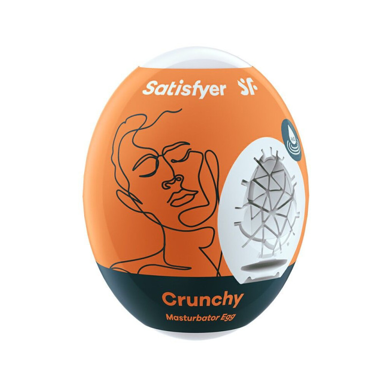 Самозмащувальний мастурбатор-яйце Satisfyer Masturbator Egg Crunchy, одноразовий, не потребує змазки