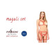 Комплект білизни MAGALI SET OpenBra red L/XL - Passion Exclusive: стрепи: ліф, трусики і пояс