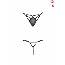 Стрінги зі стреп MEGGY THONG black L/XL - Passion Exclusive