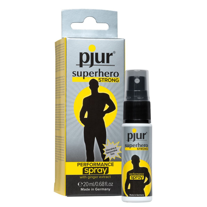 Пролонгувальний спрей pjur Superhero Strong Spray 20 ml, з екстрактом імбиру, всотується в шкіру