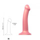 Насадка для страпона Strap-On-Me Mono Density Dildo Rose M, діам. 3,3см, одношаровий силікон, гнучки