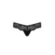 Мереживні трусики-танга з атласним бантиком Naja Thong black L/XL - Passion