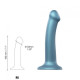 Насадка для страпона Strap-On-Me Mono Density Dildo Blue M, діам. 3,3см, одношаровий силікон, гнучки