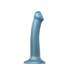 Насадка для страпона Strap-On-Me Mono Density Dildo Blue M, діам. 3,3см, одношаровий силікон, гнучки