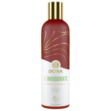 Натуральна масажна олія DONA Reinvigorate – Coconut & Lime (120 мл) з ефірними оліями